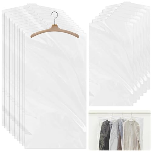 TNOMSNO 50 Pezzi Sacchetti Porta Abiti in Plastica, 60x120cm Copriabiti Antipolvere Trasparenti Borse Porta Abiti Trasparenti Ultrasottili, Copertura Vestiti per Tintoria, Giacche, Camicie