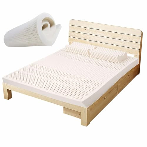 Latex Matratze 140×230cm(55×91inch), Latexmatratze 100% Antiallergisch, Naturlatexmatratze Weich und Bequem für Die Taille, Reduziert Schnarchen und Schlaflosigkeit,2in