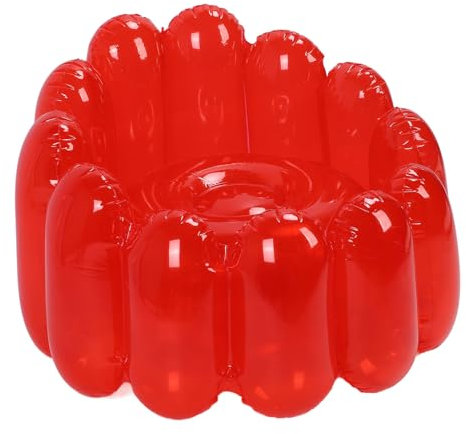 Depisuta Aufblasbarer Sofasessel, PVC Tragbare aufblasbare Couch Sitz, Transparente Candy Farbe Multifunktionale einzelne aufblasbare Sofa für Wohnzimmer Schlafzimmer Party (Rot)
