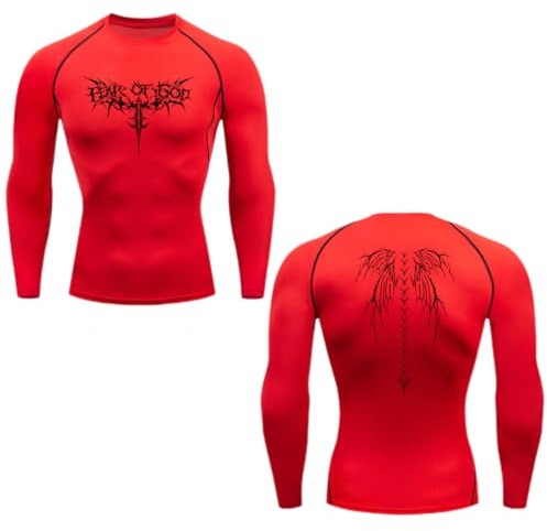 IFIKK - Camiseta de compresión para hombre con estampado de anime para el gimnasio, deportiva, de secado rápido, camisetas de fitness, camisetas deportivas, camisetas elásticas, camisetas de verano