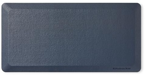 KitchenAid Gourmet Series Kitchen Comfort Gel Mat, Solid Basketweave, Ink Blue, 20x39