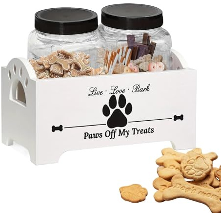 Contenitore per alimenti per gatti – Contenitore per dolcetti e crocchette | Contenitore ermetico in legno per animali, contenitore per biscotti multifunzionale per cuccioli, gatti e piccoli animali