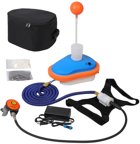 HQLYZJDV Ventilador de Buceo, Sistema de Buceo Recargable Aprobado por Aerolíneas, Compresor de Aire Impermeable con Manguera de 7 m y Regulador de Respiración para Buceo Recreativo