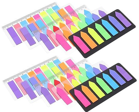 Veemoon 10sätze Fluoreszierende Haftnotizen Farbenfrohe Index-tabs Für Seitenmarkierung Buchannotationen Und Notizen Insgesamt Für Schule Und Büro