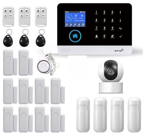 Système de sécurité Domestique, Système d'alarme de sécurité Domestique sans Fil, wi-FI, GSM, interphone, Application, télécommande, numérotation Automatique for antivol