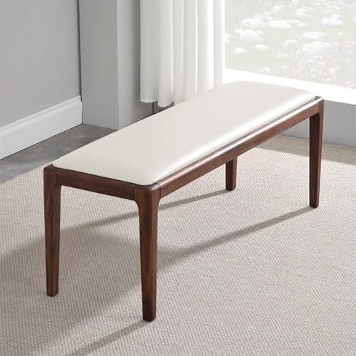 Cuscini per panche da Giardino Impermeabili con Fondo Antiscivolo, per mobili da Esterno, per altalene, per panche da Cucina, per Prato, in Rattan, Amaca (120 x 50 cm, Bianco)