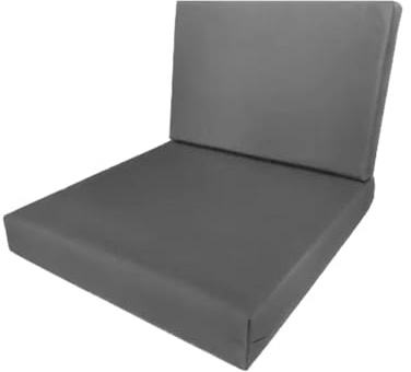 Waterproof Rattan Cushion Pads for Garden Furniture Replacement Cushions with Washable Zipped Covers Sofa, Dining & Corner Patio Sets (Grey, 60 x 55 x 10 cm)