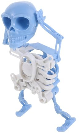Yardwe Tanzendes Aufziehspielzeug Skelett Totenkopf Kinder Halloween Deko Innen Blau 17cm Kunststoff Und Gummi Für Armaturenbrett Und Tisch