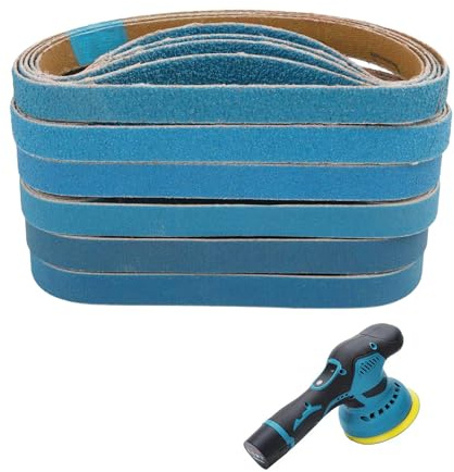 Bandes Abrasives en Corindon de Zirconium pour Ponceuse, 10 x 330 mm, Ceinture de sable bleu Multiples Grains 60/80/100/120/240/320, Idéales pour Métal, Bois et Dératisation, 30 Pièces