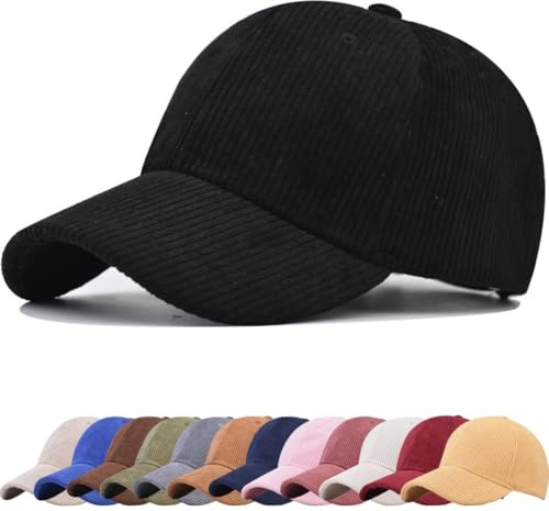 DURINM Cappellino da Baseball Classic Unisex Cappello da Sole in Velluto a Coste Regolabile con Visiera Curva Berretto per Sport Caldi Berretti Invernali da Baseball Donne