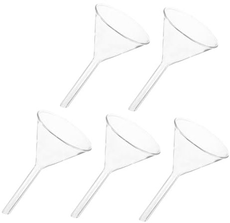 GLEAVI 5piezas Embudo De Vidrio Triangular Sólido Embudo De Alimentación Química De Laboratorio De Herramienta Para Líquidos o Sólidos Para Laboratorio o Cocina