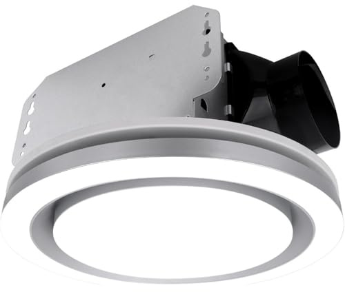 HPHPH Extractor de Aire con luz for baño, Extractor de Aire for Techo, luz LED 3CCT Regulable de 15 W con luz Nocturna de 5 W. Equipos de Ventilación