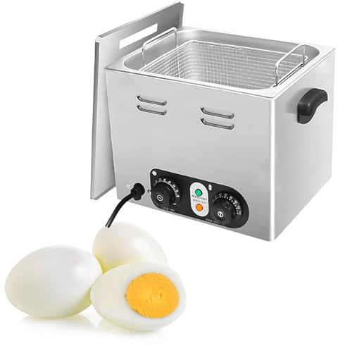 Cuociuova commerciale da 45 pezzi, riscaldamento uniforme, con cestello a rete, grande capacità, pentola per cuocere le uova in camicia, per ristorante