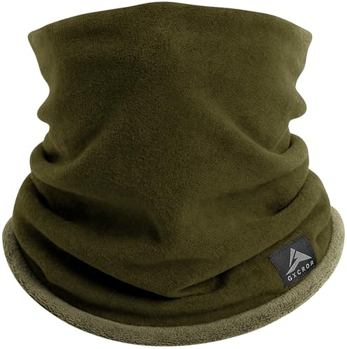 GXCROR Winter Schlauchschal, Wendbarer Fleece Halsschlauch, Winddichte Gesichtsmaske, Warmer Halswärmer für Herren & Damen
