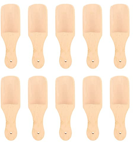 Cucharadas de baño de madera cucharas duraderas de 10 piezas ecológicas livianas para hojas de té cocina