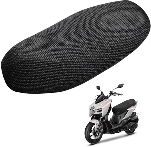 Qaestuan Coussin de Selle Moto, 75 x 60cm Siege Motos, Protection Refroidissement 3D Maille, Housse de Protection pour Coussin Selle Moto, Convient à la Plupart des Motos et Véhicules Électriques