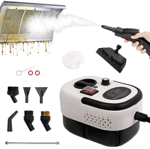 Limpiador a Vapor Alta Presión, 3,0 bar 2500W Vaporeta Limpieza Hogar Depósito de Agua 1,2L, Portátil Maquina de Vapor Limpieza para Hogar, Cocina, Baño, Coche, Suelos, Alfombras, Sofás