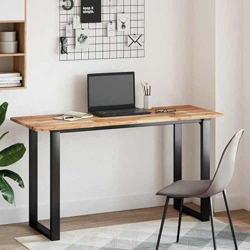 Elegant skrivbordsskiva av massivt akacia trä, oljebelagd 120 x 50 x 2 cm – bänkskiva för stort kontor, hållbar och naturlig
