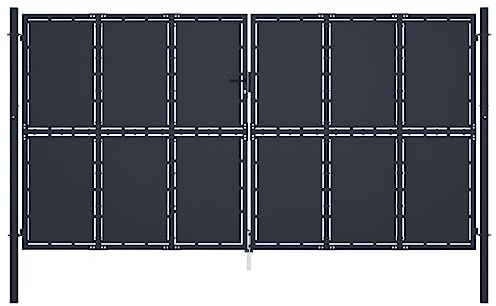 Eingangstor Doppeltor,Gartentor Stahl 400 x 175 cm Anthrazit für Garten Terrasse