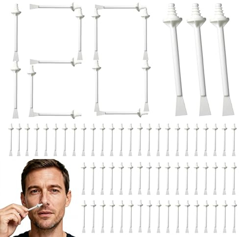 120 Pièces Bâtonnets de Cire Nasale, Applicateurs de Cire Nasale, Applicateur Double Embout, Unisexe