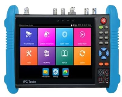 NJJIHUI Tester CCTV, Tester For Telecamera IP CCTV 8K Monitor IPC 8MP AHD TVI SDI CVI Con Cavo VGA PoE RJ45 TDR Test UTP Tracer per fibra ottica, cablaggio(IPC-9800CMADHS Pro)