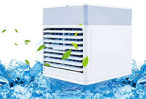LDAUYZLING Enfriador de aire de escritorio, mini enfriador de espacio de 500 ml con ventilador de aire acondicionado nebulizador con 3 velocidades de viento, ventilador de