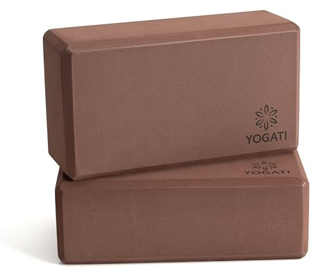 YOGATI® Set di 2 Blocchi Yoga in Schiuma Eva | Blocchi Yoga Antiscivolo per Esercizi | Dimensioni 22 X 12 X 7.5 Cm | Accessori Yoga per Principianti e Fitness