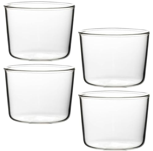 PAMINGONO 4pezzi Bicchierini Vetro per Dessert Coppette di Vetro Piccole Riutilizzabili per Dolci Snack Bevande Fredd Characters
