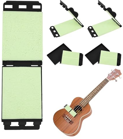 Pack de 3/5 limpiadores de cuerdas de guitarra, estropajos, paño limpio para diapasón, juego de mantenimiento para bajo, guitarra eléctrica y otros instrumentos musicales (5, negro y verde claro)