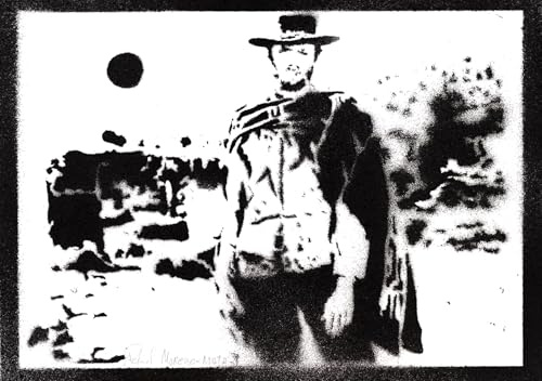 moreno-mata Echtes Handgemachtes Graffiti Clint Eastwood Filme Aesthetic Poster & Kunstdrucke Zwei Glorreiche Halunken Western Plakat Handmade Deko Wandbild Wanddeko Geschenke für Männer und Frauen