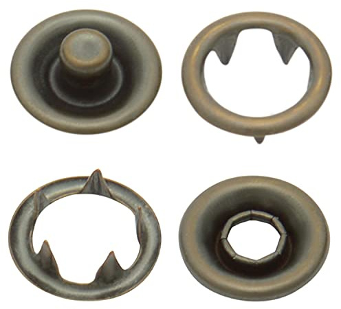 Druckknöpfe Jersey, Jersey-Snaps, Metallknöpfe, Messing rostfrei, nickelfrei - ab 50 Stück, 17 mm, antik