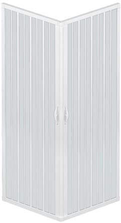 Cabina de ducha plegable tipo fuelle, modelo Liberté, medidas 80 x 100 cm, cabina de esquina, reducible, color blanco pastel