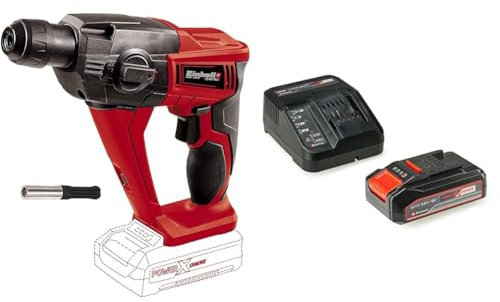 einhell 4513812 Martello Tassellatore a Batteria a 3 Funzioni Te-HD, 18 Li-Solo, 18 V, Nero, Rosso, Senza Caricabatteria + 2,5 Ah Power X-Change Batteria