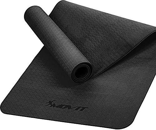 MOVIT Tapis de gymnastique, tapis de yoga, doux pour la peau et antidérapant, 190 x 100cm, épaisseur 0,6cm, gris