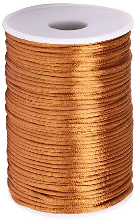 Filo di nylon satinato per collana, cordoncino di rattail, per annodare cinesi, fare gioielli con perline fai da te(Marrone)