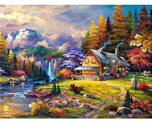 Zdklfm69 Malen nach Zahlen Ölgemälde nach Zahlen Landschaft Kunst Ölbild Auf Leinwand DIY Zeichnung Acrylfarbe Nach Zahlen Landschaft Handgemachtes Dekor Geschenk 40x50cm