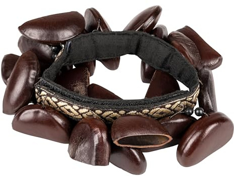 Meinl Percussion Foot Rattle, Natur (FR1B) | Fuß-Rassel, mit Klettverschluss, Bendo-Samen Nussschalen und Siam Eiche