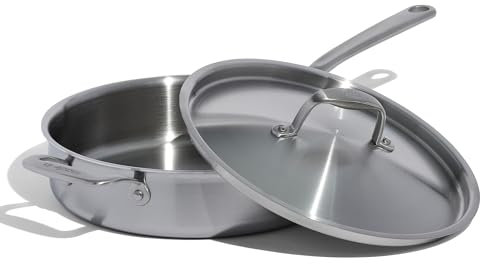 Made In Cookware - 3.5 Quart Stainless Steel Saute Pan - 5 Ply Stainless Clad - Professional Cookware - Induction Compatible Italy