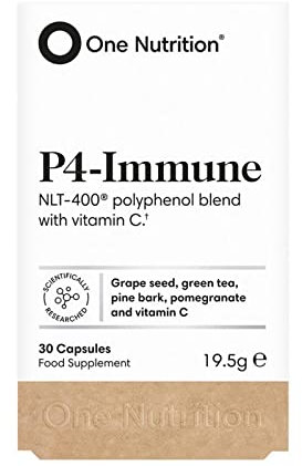 One Nutrition First Defence (P4 Immune) | Vitamin C & NLT-400 Polyphenol Complex with Grape Seed, Green Tea, Pine Bark & Pomegranate | Immune Support | 30 Capsules | Antioxidant Blend