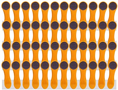 48 Wäscheklammern mit Federn aus rostfreiem Edelstahl Soft Grip Softgrip Soft Touch Softtouch, Gelb, Grau