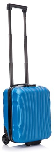 R.Leone Valigia 40x30x20cm Trolley Bagaglio a Mano Wizzair Vueling 2 Ruota in ABS 20374FR (Azzurro, 40X30X20cm 2Ruota)