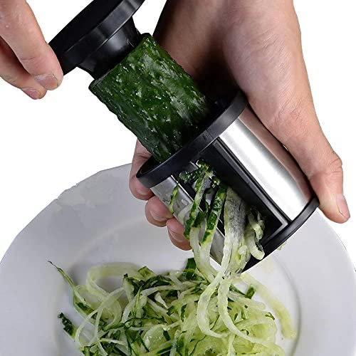 lxdzxy Cortador manual de verduras en espiral de acero inoxidable, cortador de verduras en espiral, cortador de zoodle
