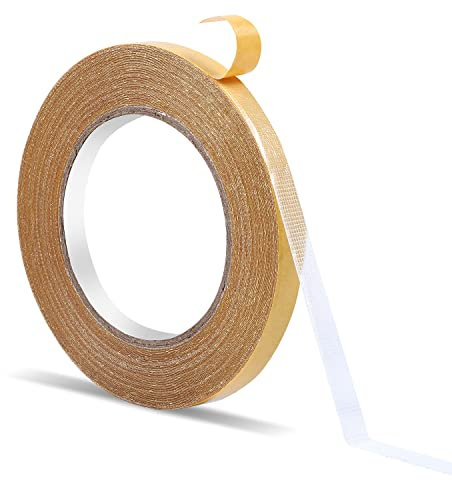 LUTER 1 Rolle Doppelseitiges Klebeband Strapazierfähig, 10mmx20m Super Klebriges Doppelseitiges Gewebeklebeband Ablösbar Transparent Adhesive Tape Double Sided für Das Heimbüro, Keine Rückstände