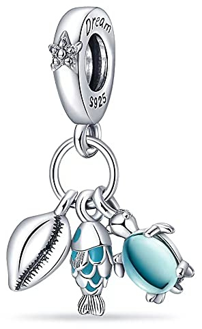 LNQOBU Silber 925 Charms Anhänger für Armbänder Kompatibel mit Pandora Europäischen Armbändern und Halskette （Mit Spacer Beads