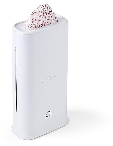 YouCopia StoraBag Space-Saving Plastic Bag Dispenser, Organizer for Kitchen Cabinet or Pantry Storage, One-Size, Speckled White