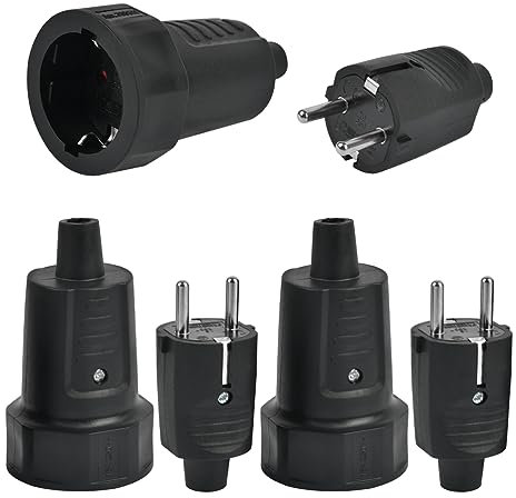 3 Enchufes Macho y Hembra IP44 TIMESETL Clavija Enchufe Macho y Hembra 16A/250V Macho y Hembra Enchufe Macho Exterior Impermeable Enchufe de Contacto de Protección de Sebs, para Cables de 6-10MM