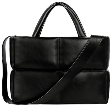 CANBOX CANOX acolchado bolsos de mano, bolso de hombro de cuero de la PU Puffer Tote Bag con cremallera, Crossbody bolso de hombro Hobo Bag para las mujeres