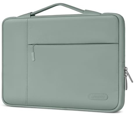 MOSISO Laptoptasche 13 Zoll, 13 Zoll Laptophülle mit Griff Kompatibel mit MacBook Air 13 M4 M3 M2 M1 2025-2018 / Pro 13 M2 M1 2025-2016, Polyester Multifunktionale Laptop Tasche Hülle, Antikes Grün