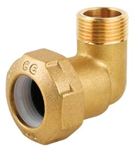 GOMITO MASCHIO IN OTTONE PER TUBO PE 1/2 x 20 Raccordi Polietilene Ottone