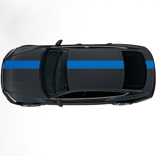Kiwistar - Autoaufkleber Rallye Streifen - 23 x 400 cm - blau matt - selbstklebend - Viperstreifen für Auto, Motorhaube, Karosserie - Tuning Aufkleber Racing Deko